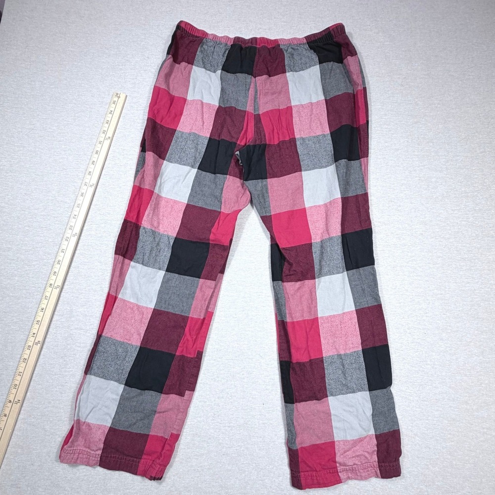 Eddie Bauer Sleepwear Mens Red Black Buffalo Plaid Pajama Lounge Pants Size M - Picture 5 of 7